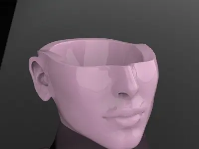 Half Head Planter pot 3D print model 3D print model