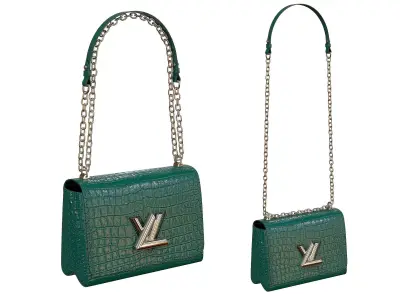 Louis Vuitton Bag Twist Crocodile Green 3D model