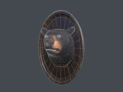 Bear Head Taxidermy Low-poly 3D model