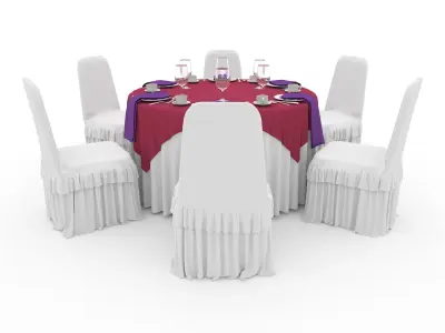 Banquet Table and Chair 30 3D model