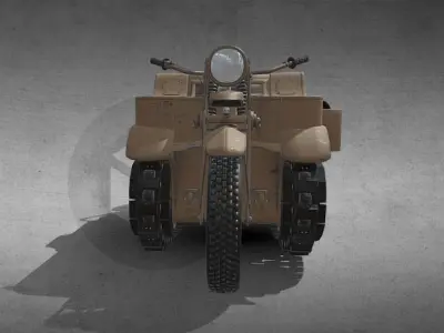 Kattenkrad luftwaffe armoured car Low-poly 3D model