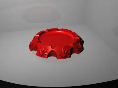 Cannabis themed ashtray 3D print model