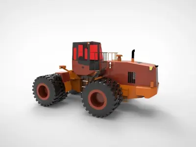Farm tractor industry 3D model