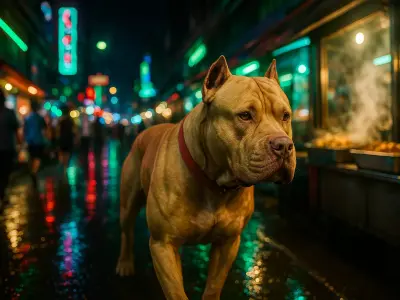 American Pitbull Dog Low-poly 3D model