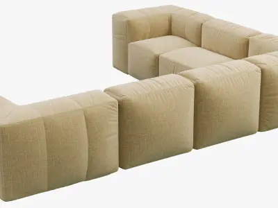 Restoration Hardware Preconfigured Fulham L-Sectional Sofa 3D model