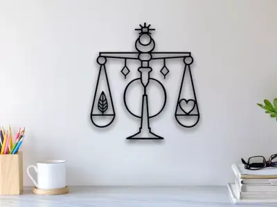 Zodiac Scales Wall Art 3D print model