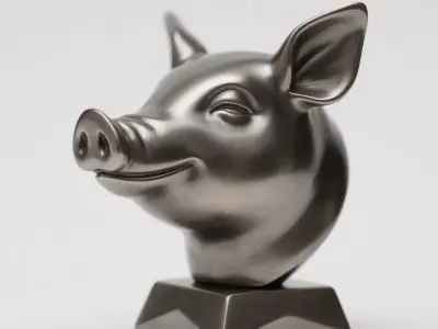 PIG head sculpture 3D print model