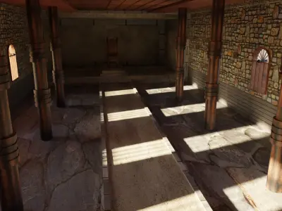 Kings Hall Interior Low-poly 3D model
