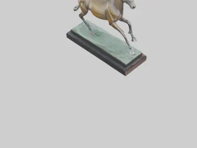 Horse Racing Statue model Low-poly 3D model