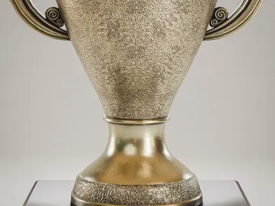 Worn Golden Sport Cup Low-poly 3D model