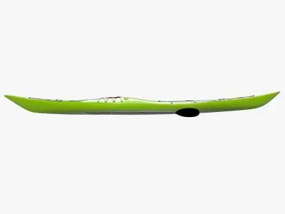 Kayak with paddles 3D model