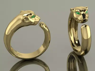 Panthere RIng Gold  3D print model