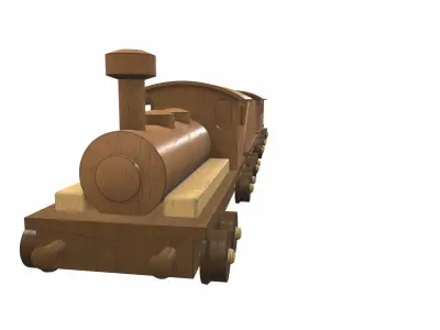 Wooden train toy 6 Free 3D model