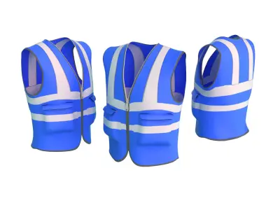 Realistic Worker Vest 007 Low-poly 3D model