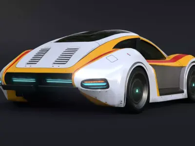 3Dpro CAR scifi 10 Low-poly 3D model