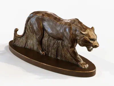 Tiger in the field Decorative Sculpture  3D print model