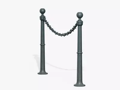 Chain Barrier A Low-poly 3D model