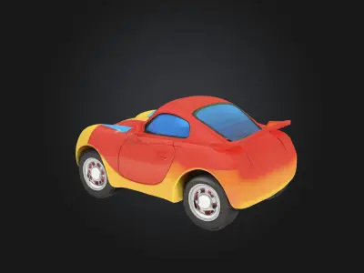 Colorful Cartoon Car Stylized 3D Vehicle Low-poly 3D model