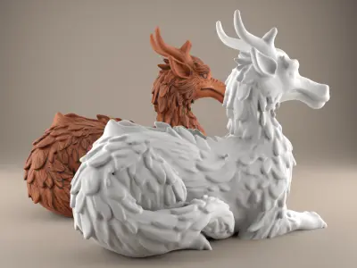 Dragon Planter STL  Pot Urn Holder for Decoration 3D print model