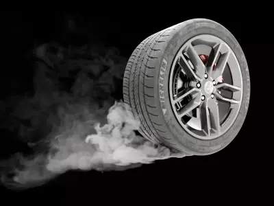 Car Tire Burnout Smoke VBD Pack 3D model