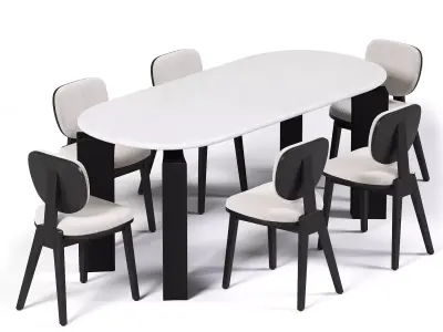 PORZA Chair and SORISA Table 3D model