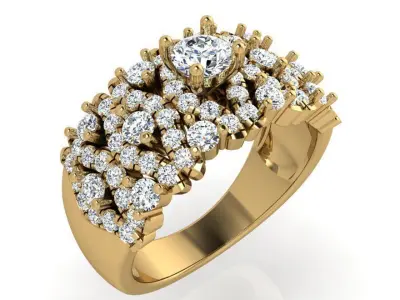 Peg Setting Diamond Band Ring 3572 3D print model