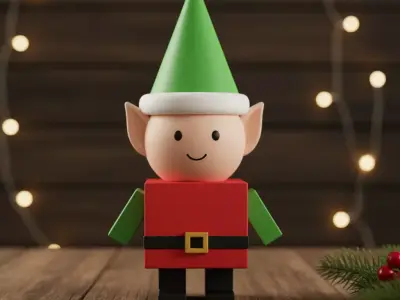 Blocky Buddy Elf 3D print model