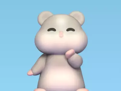 Hamster Kissing 3D print model