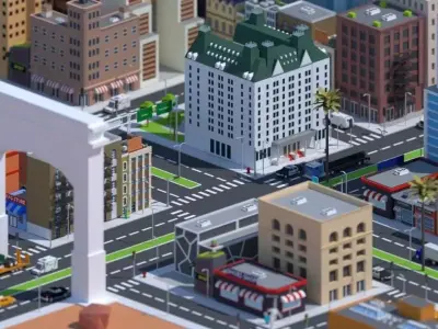 Low Poly City Low-poly 3D model