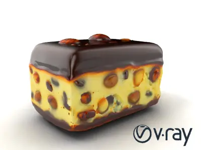 Luxury Chocolate Almond Ice Cream Bar model pack Low-poly 3D model