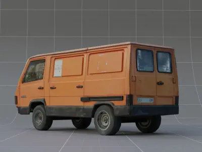 Orange car  Low-poly 3D model