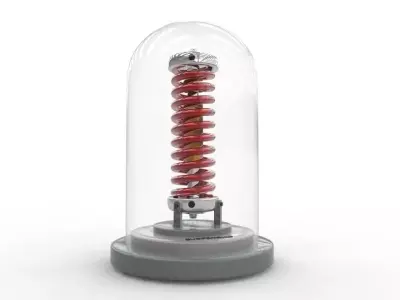 SUSPENSION glass dome with spring 3D model