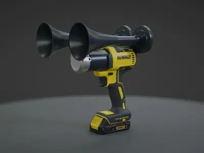 Dewalt Train Horn Low-poly 3D model