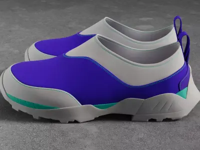 Sneakers ROA Violet White Low-poly 3D model