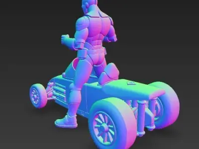 Armored Superhero Driver  Futuristic Racer  3D print model