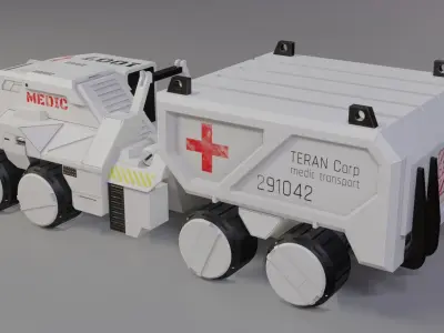Sci-Fi Vehicles Low Poly Game Ready Model Low-poly 3D model