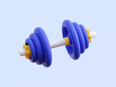 Dumbell Gym Illustration Low-poly 3D model