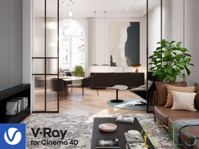 Modern Classic Interior Scene for Cinema 4D and Vray 6 ACES 3D model