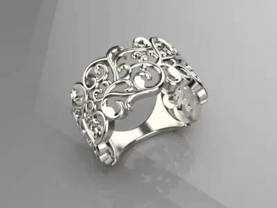 jewelry tree branch vine diamond ring 3d model 3D print model