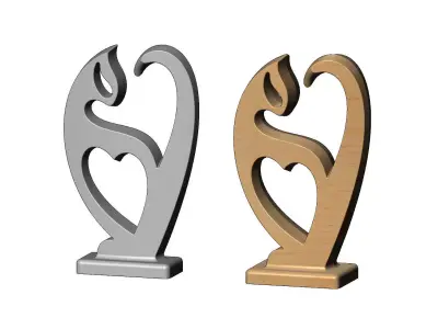 Simple cat silhouette statue relief  3D print model