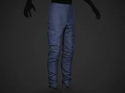 Blue Snowboard Pants Style 1 Low-poly 3D model