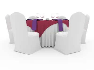 Banquet Table and Chair 20 3D model