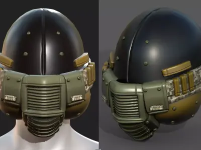 Helmet plastic mask protection pollution  Low-poly 3D model purchase