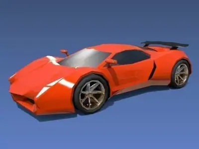 Lowpoly sports car concept Low-poly 3D model