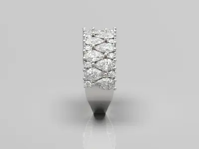 Luxury princess ring with teardrop and round diamonds jr00012 3D print model