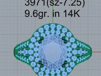 Oval Double Halo Luxury Ring 3971 3D print model