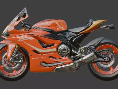 Futuristic Racing Motorcycle 3D Model Low-poly 3D model