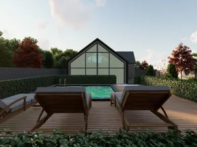 3D Villa With Garden 3D model