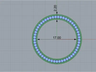 engagement ring with precious stones 3D print model
