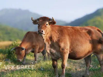 Cattle Cow Animated VFX Grace 3D model